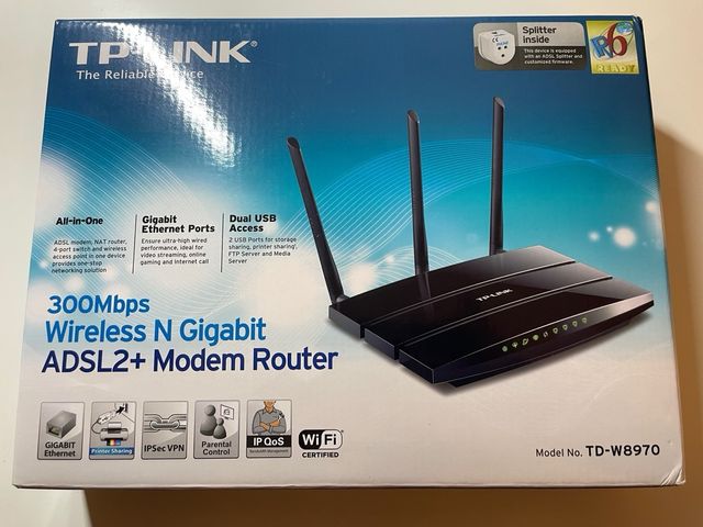 Modem Router ADSL2 Wireless model no. TDW8970