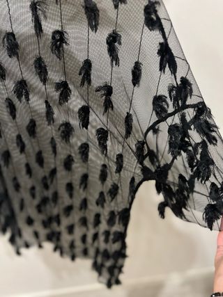 Camisa Negra Bershka de tul con borlas