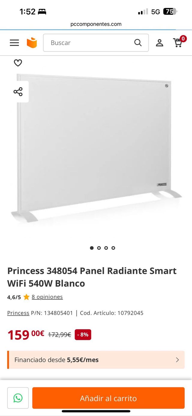 Calefaccion inteligente Princess 540 nuevo