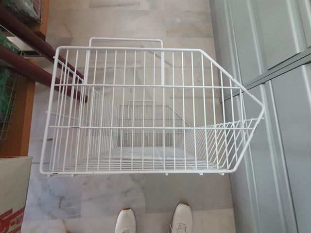 Cestas apilables de rejilla, blancas