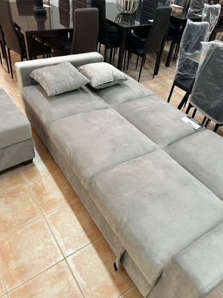 SOFÁ CAMA CON ARCON + PUFF Y COJINES ¡NUEVO!