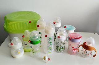 Set 12 pezzi biberon e sterilizzatore