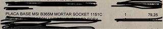 Placa Base MSI B365M Mortar  Socket 1151C