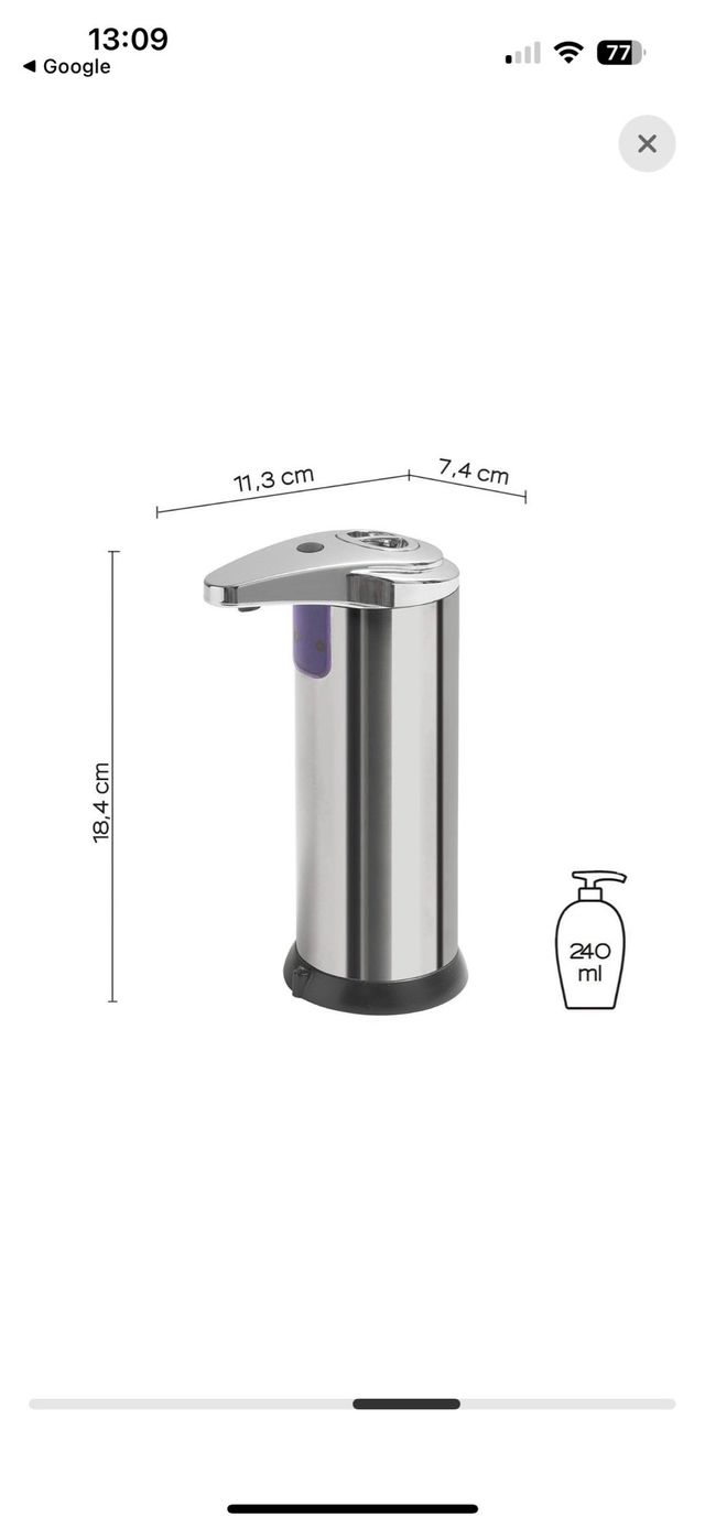 Dispensador jabon acero inox