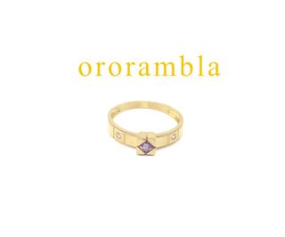 Juego anillo y pendientes oro 18k + circonitas