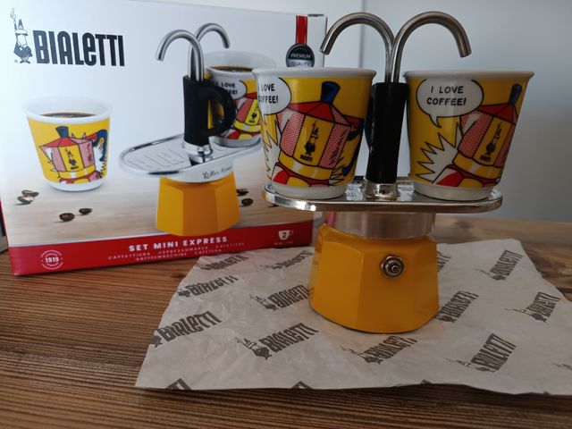 Bialetti Express Lichtenstein + 2 tazz