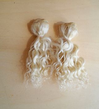 doll hair natural curly goat fiber course hair 2 m
