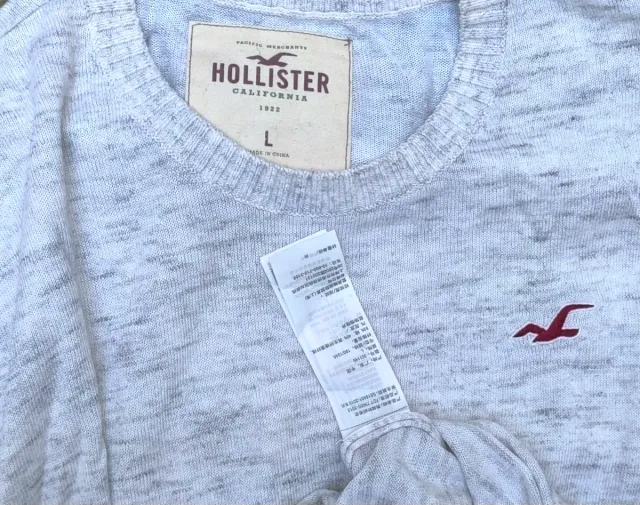 Jersey Hollister blanco/gris L