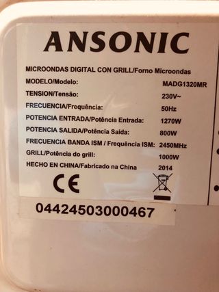 MicroS Panasonic, Ansonic y Clatronic. RECAMBIOS