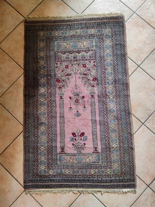Tappeto persiano vintage rosa