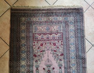 Tappeto persiano vintage rosa