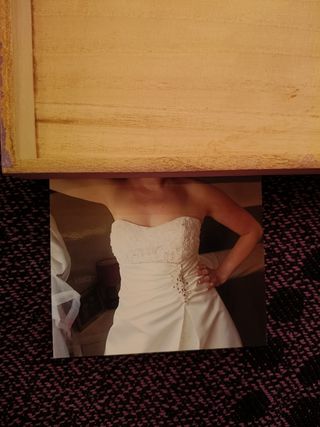 Vestido novia con torera y regalo pinza cabello