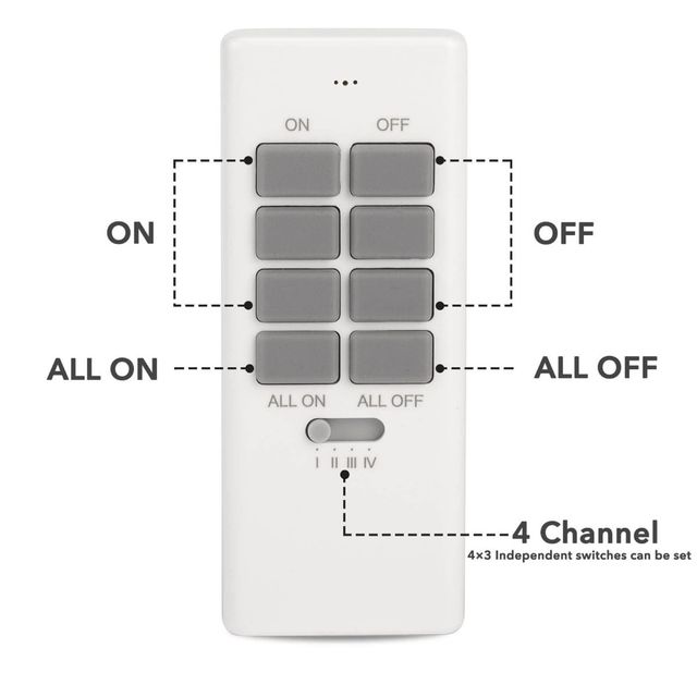Pack 5 enchufes Control Remoto.Nuevo
