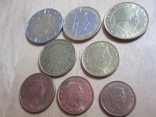 LOTE DE MONEDAS DE EURO LUXEMBURGO. 8 VALORES