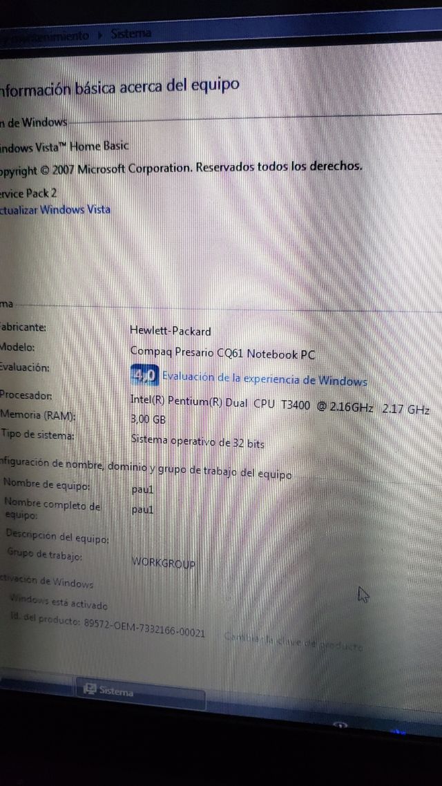 Portatil HP Compaq Presario