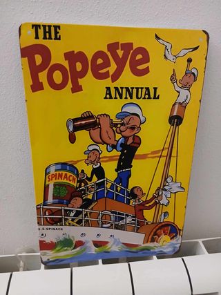 Cartello in Metallo Classico di Popeye