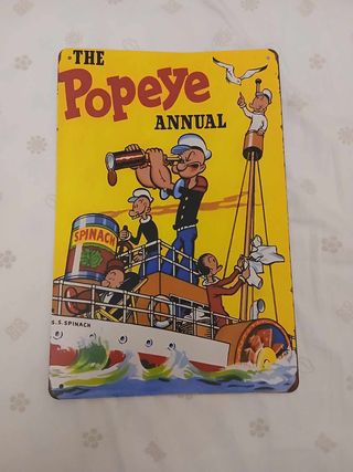 Cartello in Metallo Classico di Popeye