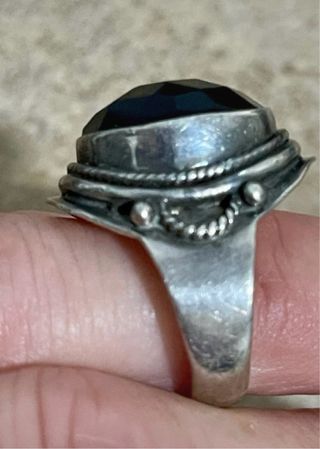 Anillo plata con piedra negra