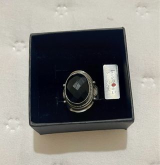 Anillo plata con piedra negra