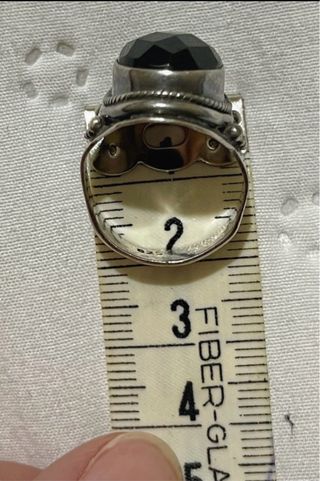 Anillo plata con piedra negra