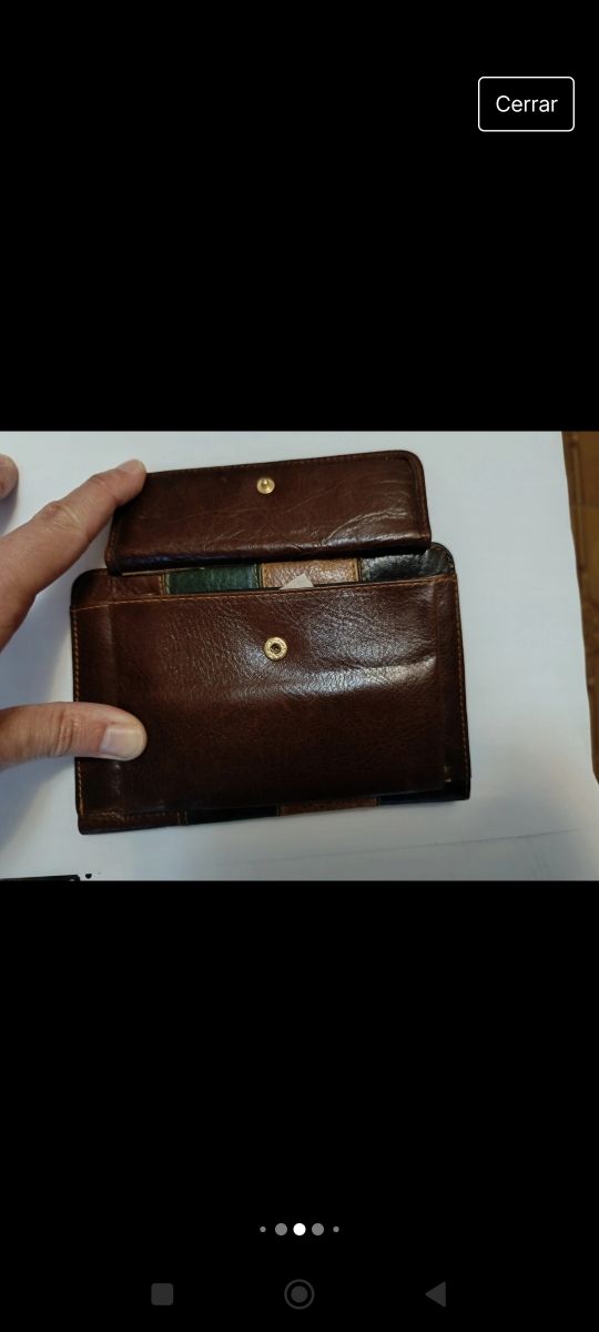 Cartera, funda gafas y llavero cuero