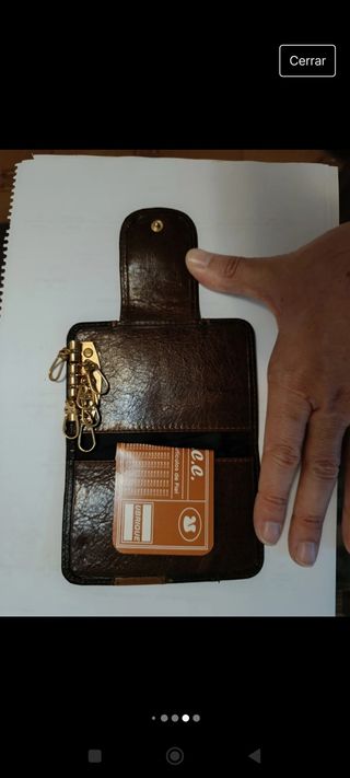 Cartera, funda gafas y llavero cuero