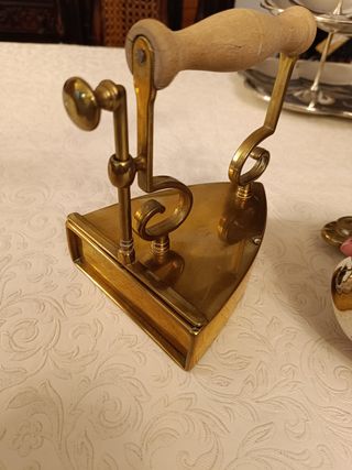 Antigüedad Plancha de carbón bronce