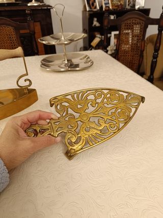 Antigüedad Plancha de carbón bronce