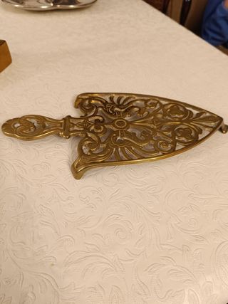 Antigüedad Plancha de carbón bronce