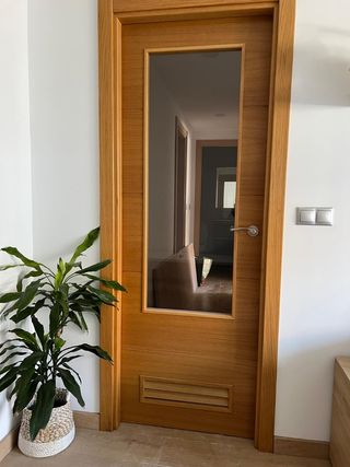 Puerta Madera con cristal