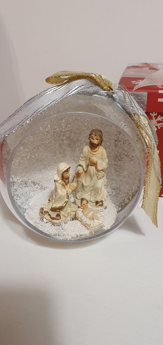 Pallina di Natale con Natività + scatola