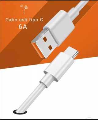 Cabo USB tipo C 6A compatível com vários telemóvei