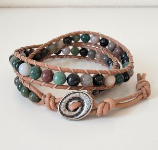 OFFERTA! Bracciale uomo agata indiana 6mm