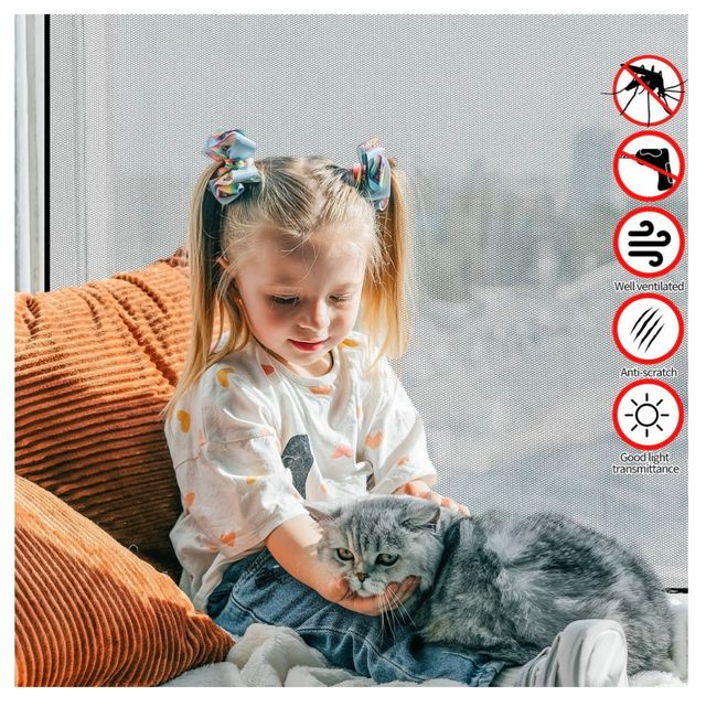 Mosquitera recortable con cinta adhesiva