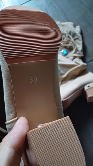 Botas Altas Mujer Beige Cowboy Flecos Boho Chic