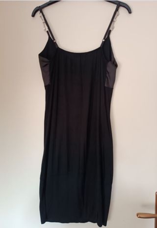 Abito nero in viscosa con dettaglio gioiello tg.S