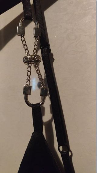 Abito nero in viscosa con dettaglio gioiello tg.S