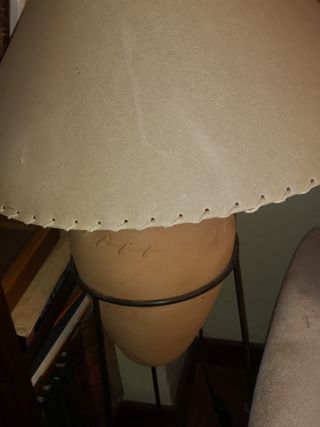 Lámpara de pie terracota y forja