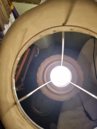 Lámpara de pie terracota y forja