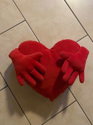 Set 2 cuscini a cuore rossi