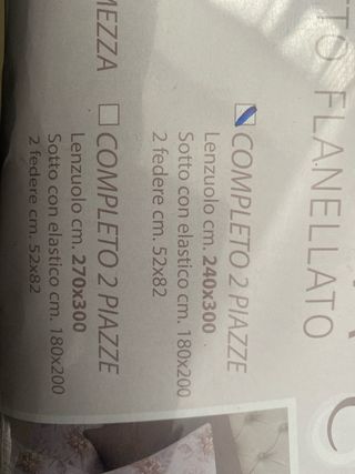 Completo letto franella
