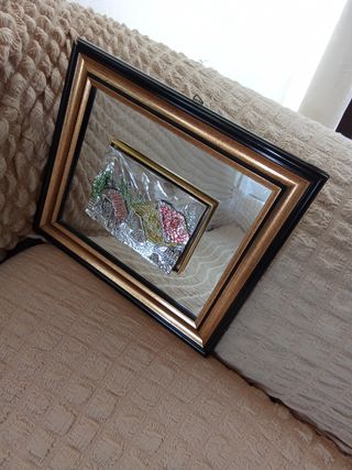 Quadro con specchio e rilevo