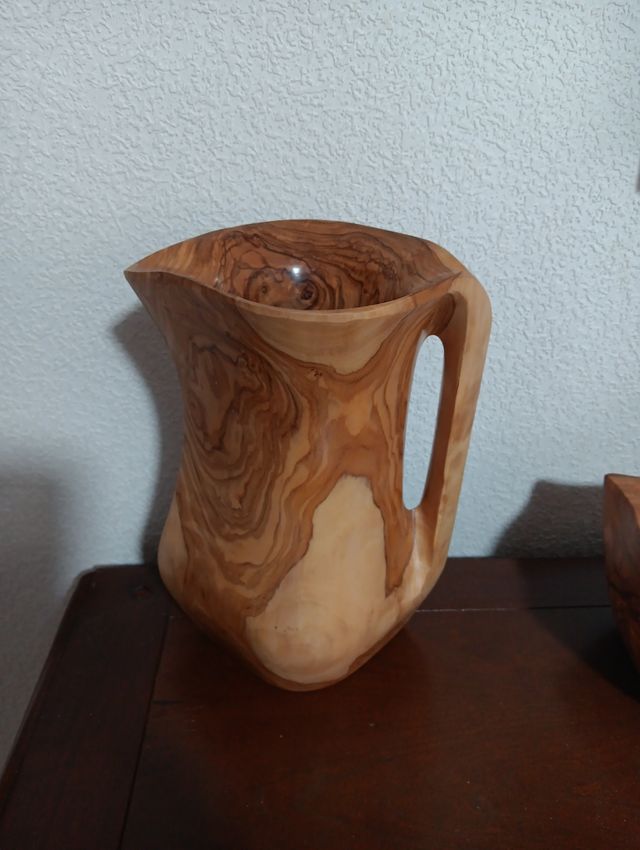 Jarra y mortero madera de olivo