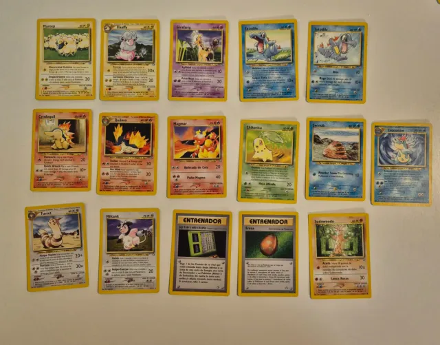 Cartas Pokemon base set jungla fosil TR neo