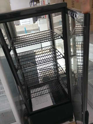 VITRINA DE 4 CARAS DE CRISTAL DE 4 ESTANTES
