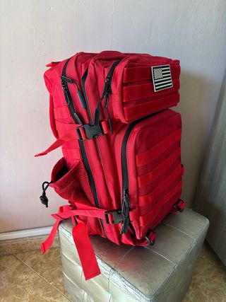 Mochila tactica roja impermeable 45 L