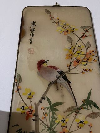 Piccoli pannelli in seta cinese antichi