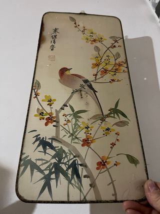 Piccoli pannelli in seta cinese antichi