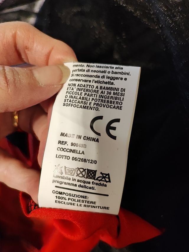 Abito coccinella 9/11 anni carnevale