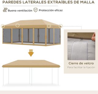 Carpa Plegable Pop-Up Gazebo 6x3 m Cenador